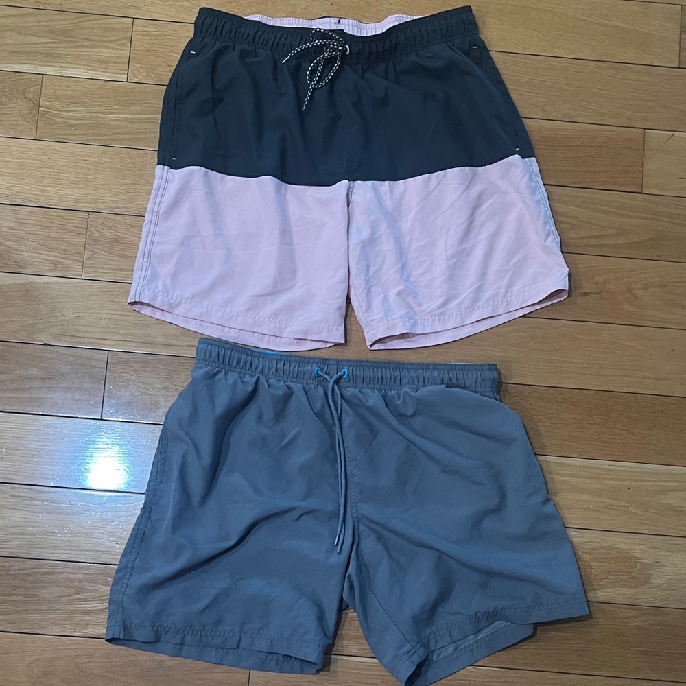 George Men's Swim Trunks - Pink and Gray